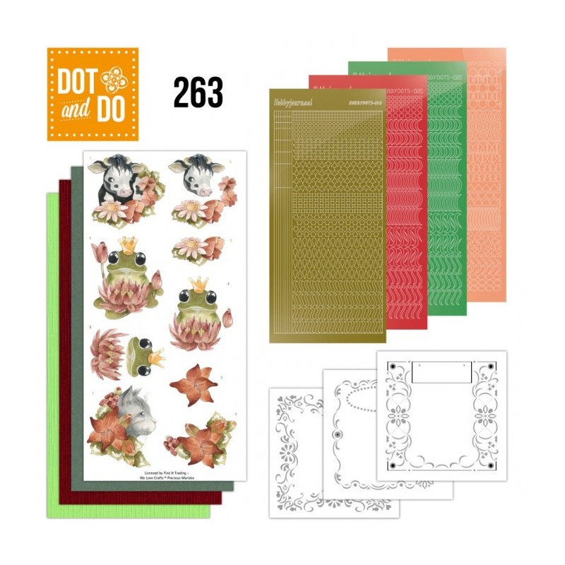 Dot and do 263 - kit Carte 3D  - Chat grenouille et vaches