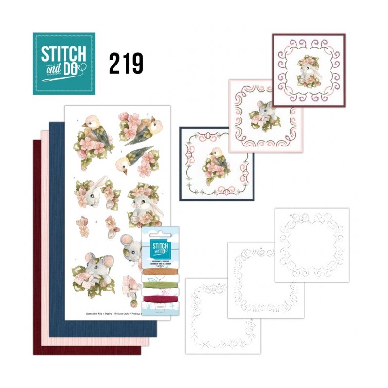 Stitch and do 219 - kit Carte 3D broderie - Animaux doux