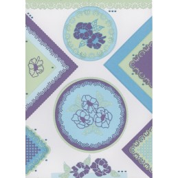 Dies - Yvonne Creations - Fleurs bleues - YCD10349 - Bordures fleurs