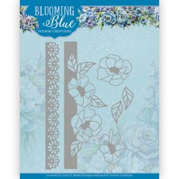 Dies - Yvonne Creations - Fleurs bleues - YCD10349 - Bordures fleursés