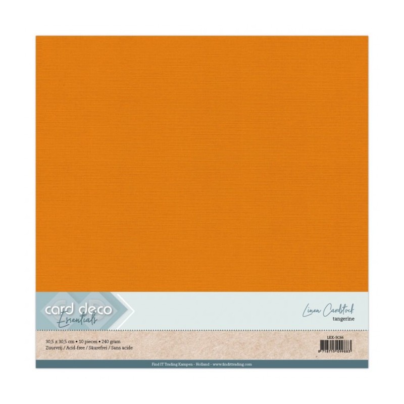 Papier Scrap 30.5x30.5 cm uni Tangerine la feuille