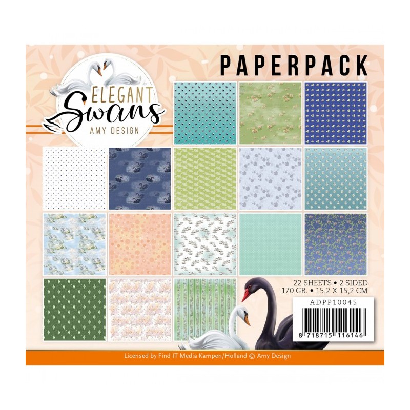 Bloc de papier - Amy Design - Cygnes 15.2 x 15.2