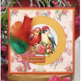 Carte 3D prédéc. - SB10929 - Romantic Birds - Perroquets romantiques