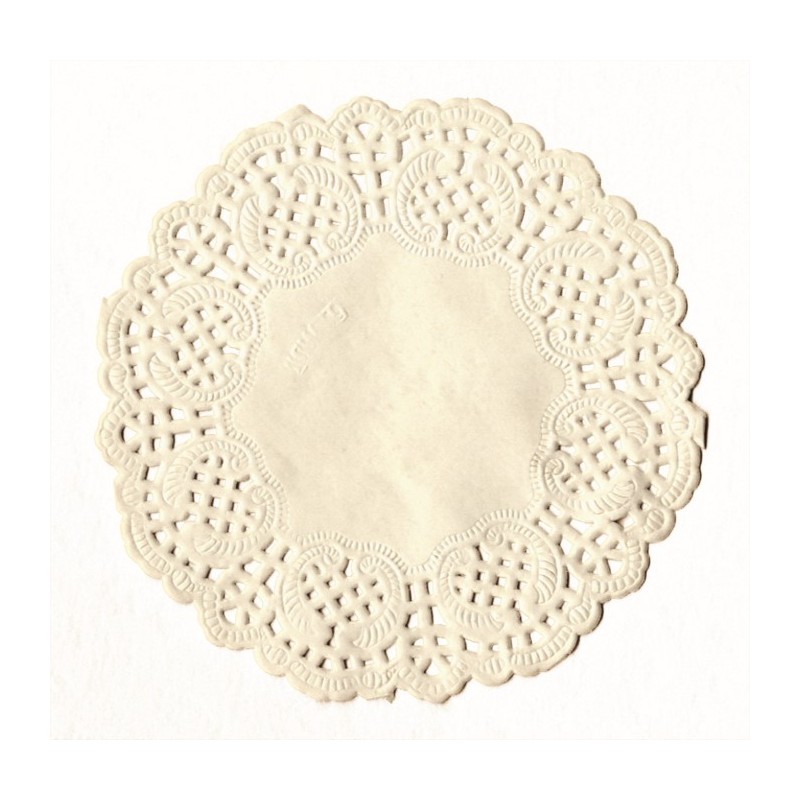 Napperons en papier dentelle Blanc - rond 9 cm - 20 pcs