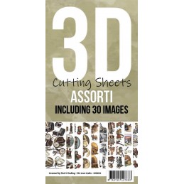 Cartes 3D à découper Pack 30 images assortiment N°1 - CDK001