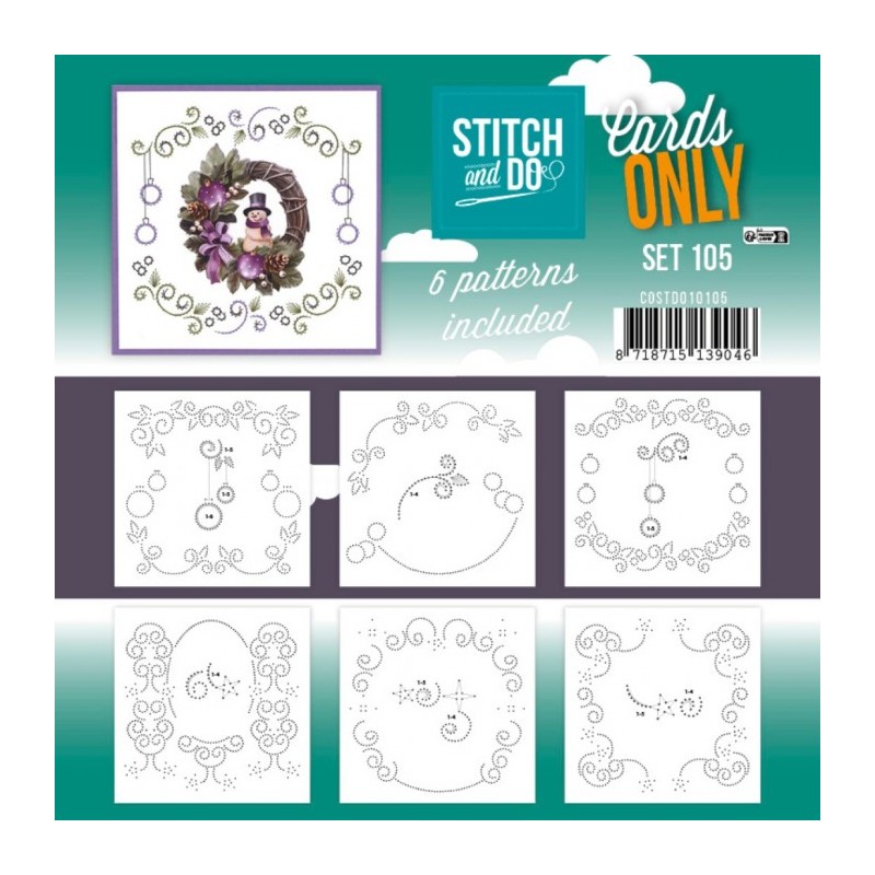 Cartes à broder seules Broderie Stitch and do  - Set n°105