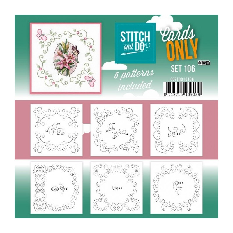 Cartes à broder seules Broderie Stitch and do  - Set n°106