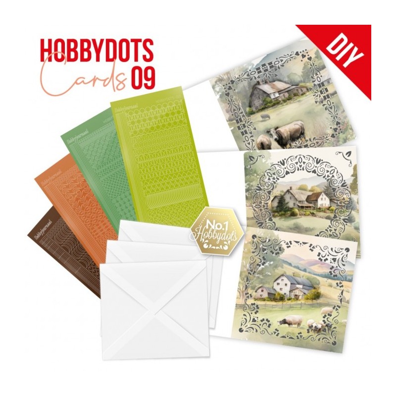 Kit cartes imprimées Hobbydots N°9 - Maison de campagne