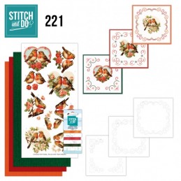 Stitch and do 221 - kit Carte 3D broderie - Oiseaux romantiques