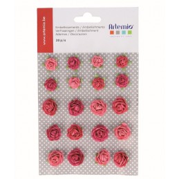 Mini roses roses/bordeaux 20 pièces Artemio