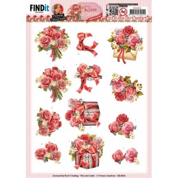 Carte 3D prédéc. - SB10936 - Rose décorations - Bouquets de roses