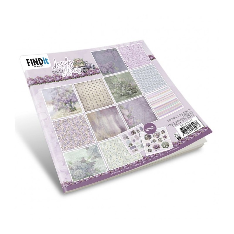 Bloc de papier - Beaux lilas - Papiers design 20.3x20.3