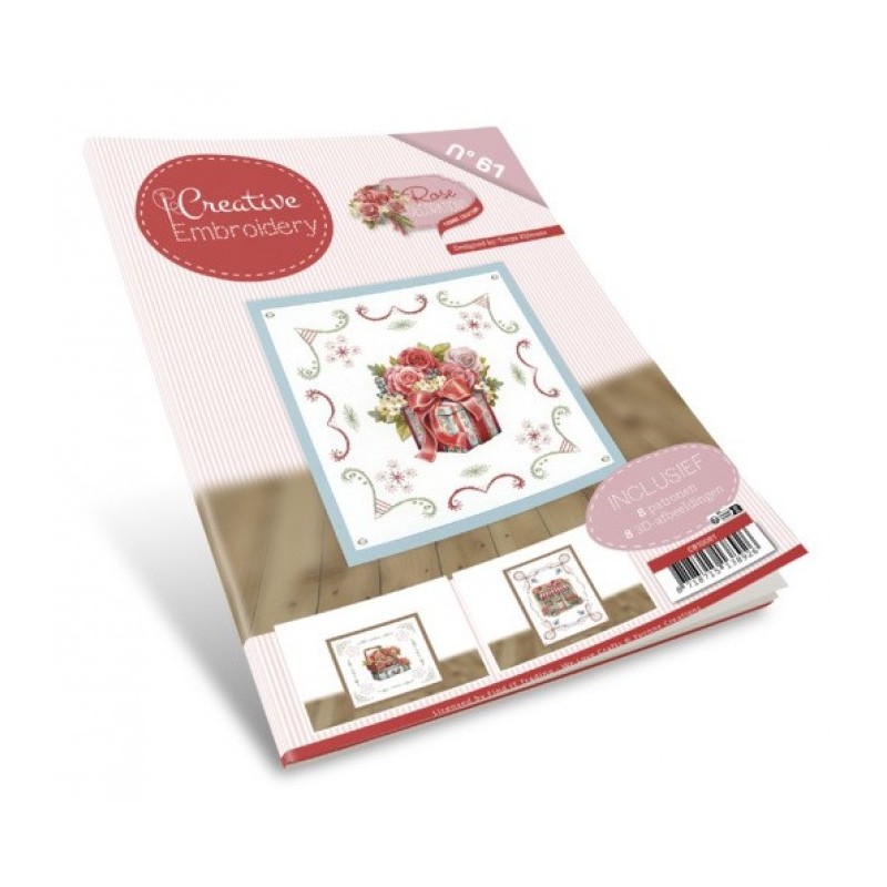 Creative Embroidery n°61 - Livret 8 modèles de cartes à broder - Roses décorations
