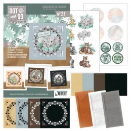Dot and Do on Colour 31 - Kit Carte 3D - Animaux sauvages