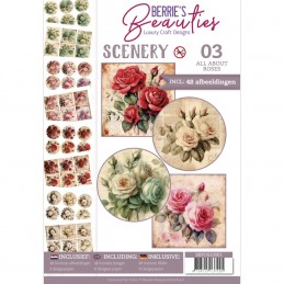 Livre Berries Beauties Scenery A4 prédécoupé N°4 - Roses 48 images + papiers