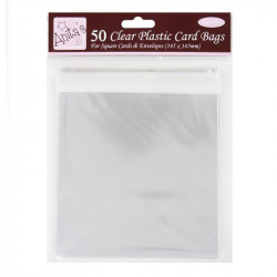 Sachets transparents pour cartes 167 x 167mm Paquet de 50