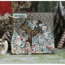 Carte 3D à découper - CD12193 - Noël enchanté - Village à Noël