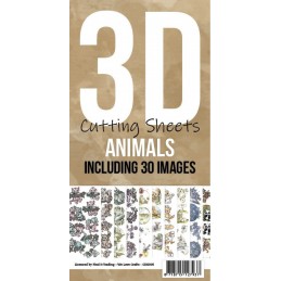 Cartes 3D à découper Pack 30 images assortiment N°5 - CDK005 - Animaux