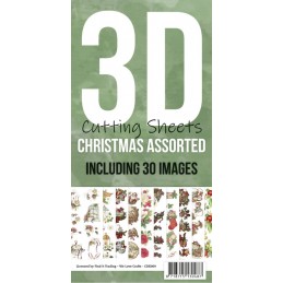 Cartes 3D à découper Pack 30 images assortiment N°9 - CDK009 - Noël N°2