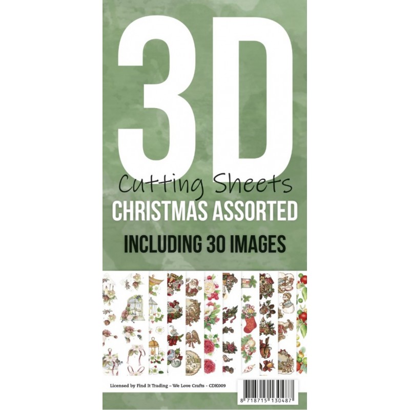 Cartes 3D à découper Pack 30 images assortiment N°9 - CDK009 - Noël N°2