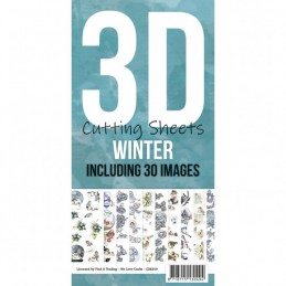 Cartes 3D à découper Pack 30 images assortiment N°10 - CDK010 - Hiver