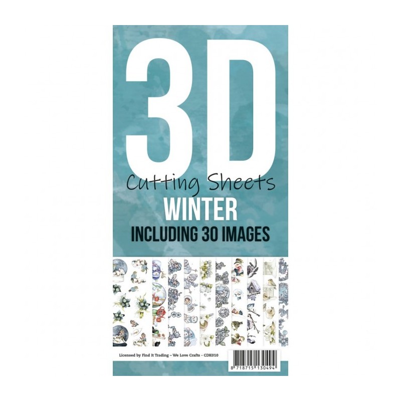 Cartes 3D à découper Pack 30 images assortiment N°10 - CDK010 - Hiver