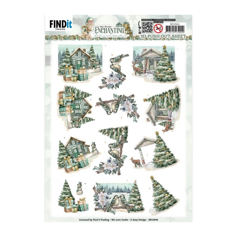 Carte 3D prédéc. - SB10944 - Noël enchanté - Village à Noël