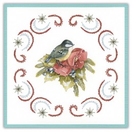 Stitch and do 224 - kit Carte 3D broderie - Oiseaux sur fleurs en hiver