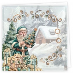 Kit de 3 Cartes à broder imprimées  - STDOPP003 - Noël enchanté