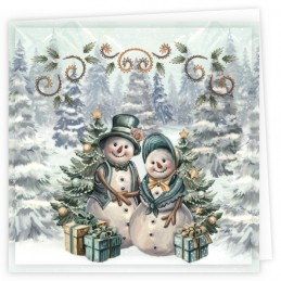 Kit de 3 Cartes à broder imprimées  - STDOPP003 - Noël enchanté