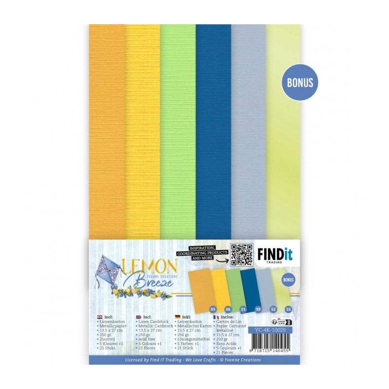 Set 21 cartes 13.5x27cm - Fraicheur citron - YC4K10029