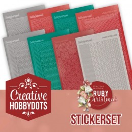 Kit Creative Hobbydots n°52 - Livret 8 modèles + Stickers Dot and do - Noël rubis