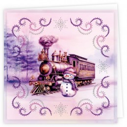 Kit de 3 Cartes à broder imprimées  - STDOPP005 - Noël violet