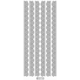 Stickers - 1277 - bordure dentelle - argent