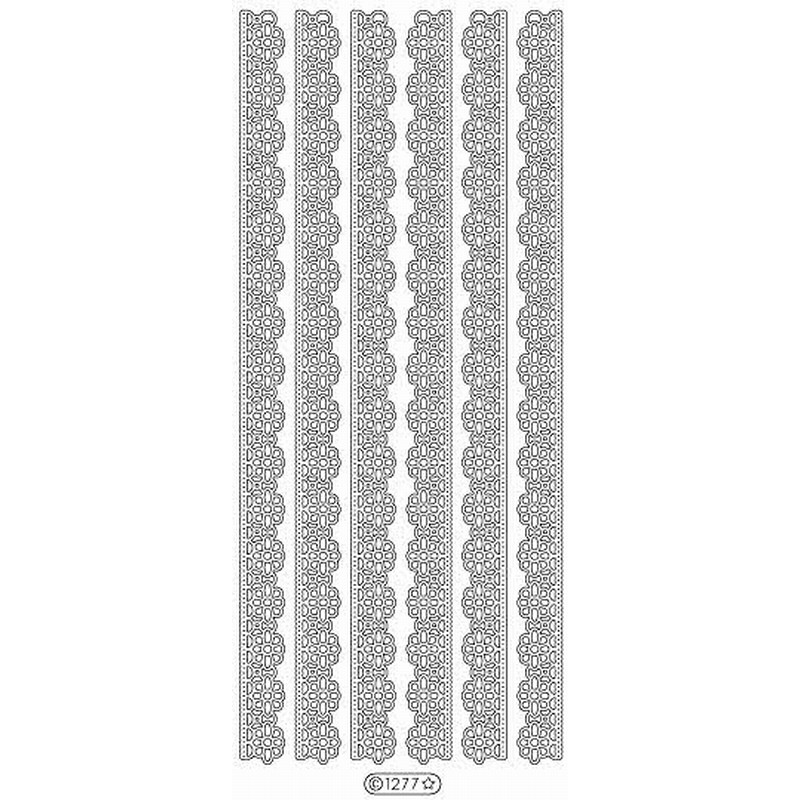 Stickers - 1277 - bordure dentelle - argent