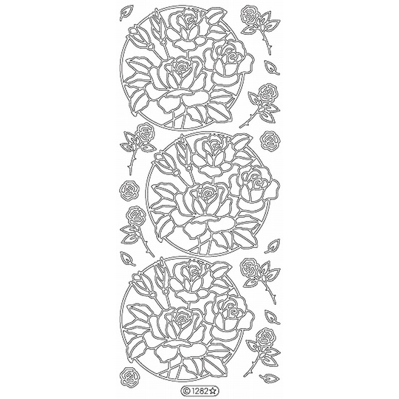 Stickers - 1282 - Roses - Argent