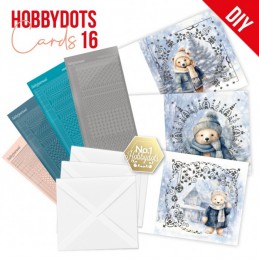 Kit cartes imprimées Hobbydots N°16 - Noël en bleu