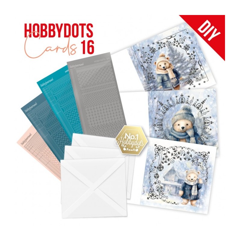 Kit cartes imprimées Hobbydots N°16 - Noël en bleu