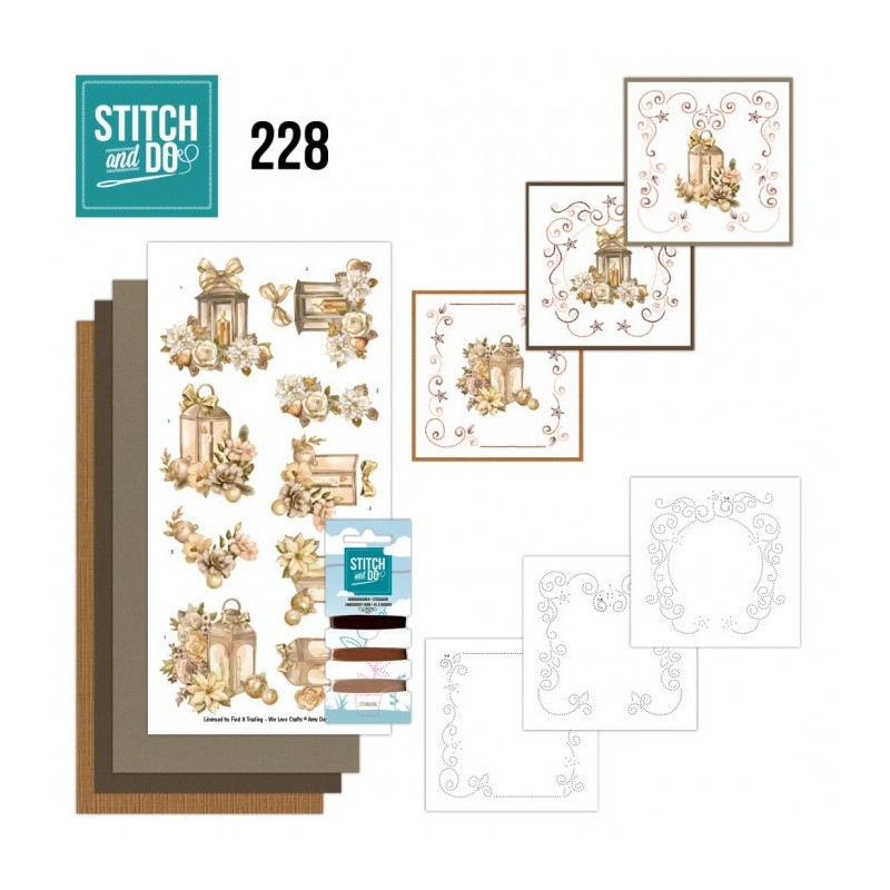 Stitch and do 228 - kit Carte 3D broderie - Noël givré or