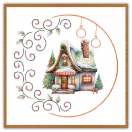 Stitch and do 229 - kit Carte 3D broderie - Maisons à Noël