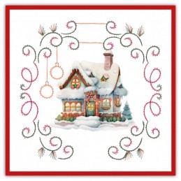 Stitch and do 229 - kit Carte 3D broderie - Maisons à Noël