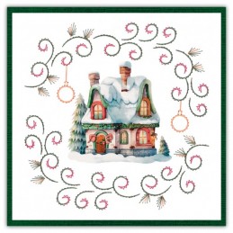 Stitch and do 229 - kit Carte 3D broderie - Maisons à Noël