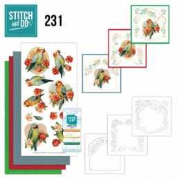 Stitch and do 231 - kit Carte 3D broderie - Perruche romantique