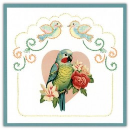 Stitch and do 231 - kit Carte 3D broderie - Perruche romantique