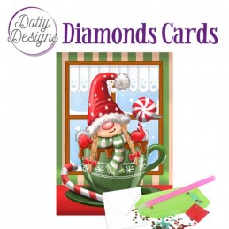 Carte Broderie Diamant - Gnomes à Noël 1 - DDDC1179