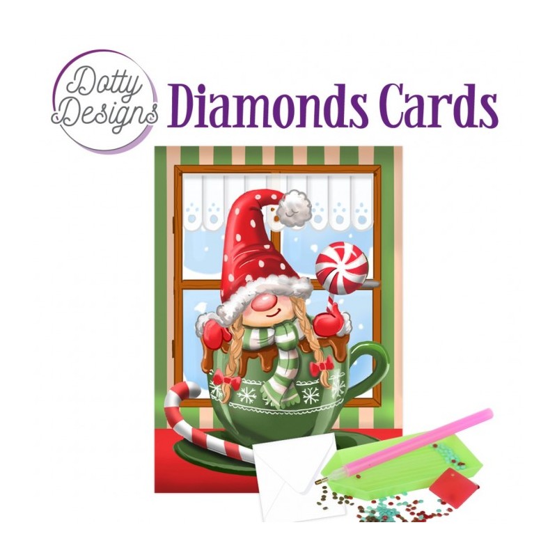 Carte Broderie Diamant - Gnomes à Noël 1 - DDDC1179