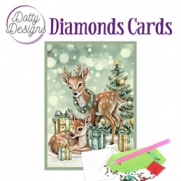 Carte Broderie Diamant - Rennes et cadeaux de Noël - DDDC1184