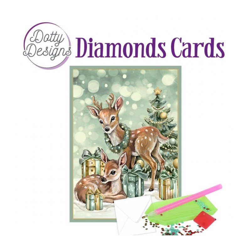 Carte Broderie Diamant - Rennes et cadeaux de Noël - DDDC1184