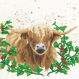 Carte Broderie Diamant - Vache Highland - BMSA49