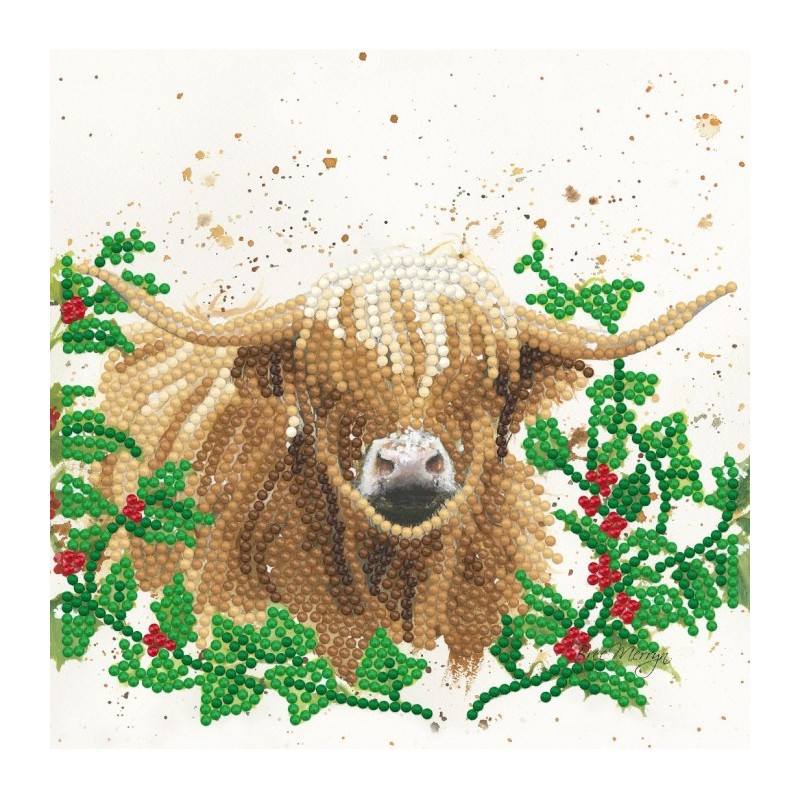 Carte Broderie Diamant - Vache Highland - BMSA49